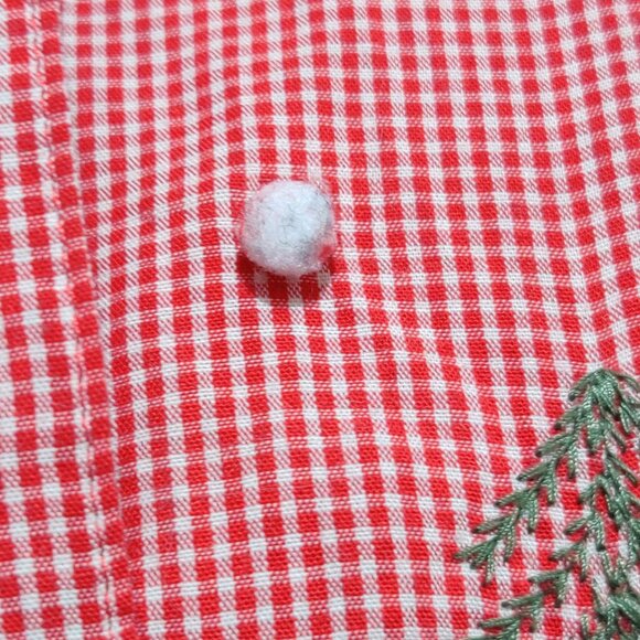 Karen Scott 2X Womens Shirt Plus Size Red Gingham Christmas Embroidered Vintage - Picture 8 of 12